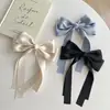 Grampo de Cabelo com Laço High Sense Rabo de Cavalo Baixo Meio Cabelo Estilo Princesa Doce Presilha Primavera Presilha Bico de Pato Acessórios de Cabelo para Mulheres