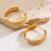 Pendientes de lujo con diseño de nicho, elegantes y ligeros, chapados en oro y cobre, con diamantes que combinan con todo, sencillos y circulares para mujer.