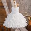 Vestido de Princesa para Meninas Coreanas 2025 Novo Vestido de Verão Vestido para um Ano de Idade Estilo Infantil para Crianças de Pequeno e Médio Porte Vestido Pesado Vestido Colete