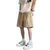 Pantalón Corto Deportivo Bordado con Letra para Hombre Verano Delgado Moderno Americano Secado Rápido Cinco Puntos Holgado Recto Casual Largo Medio