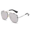 Nuevas gafas de sol de moda para hombre de metal de doble puente estilo rana europeo y americano, gafas de sol degradadas de alta gama para mujer de Amazon