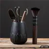 Accesorios para té: Seis Caballeros del Té, portalápices creativo para el hogar, tarro de almacenamiento, herramienta individual para preparar té, juego de té Kung Fu para ceremonia del té