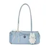 Bolso Baguette de Encaje con Lazo de Moda Bolso Redondo de Cilindro Fresco de Nicho para Mujer Bolso Pequeño Versátil de Hombro Moda Tendencia Bolso Debajo del Brazo