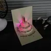 Tarjeta de cumpleaños creativa con música ligera pequeña linda tarjeta de pastel 3d tarjeta de cumpleaños escrita a mano