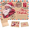 Tarjeta de felicitación navideña de piel de vaca retro, tarjeta de regalo de Navidad, linda tarjeta plegable de dibujos animados, tarjeta con mensaje de bendición con sobre