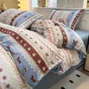 2026A Nuevo Estilo Estilo Fair Isle Borde de Concha Algodón Acolchado Juego de Cama de Cuatro Piezas, Juego de Tres Piezas para Dormitorio, Artículo Individual