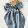 Pinza para el pelo con lazo de satén popular transfronterizo, pinza de resorte grande, color sólido, para la parte posterior de la cabeza, accesorios para el cabello para mujer