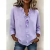 Camisa de Algodón de Manga Larga con Volantes para Mujer, Primavera 2026 Europea y Americana