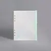 Bolsa de Hojas Sueltas Transparente con Cremallera y Agujeros de Lentejuelas A4A5A6 Bolsa para Documentos Impermeable Esmerilada Ecológica Bolsa para Documentos con Separadores