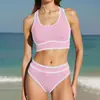 Traje de baño de dos piezas nuevo para mujer 2025, exportación transfronteriza a Europa y América, Bikini, Bikini transfronterizo, Combinación de colores, Traje de baño de Amazon
