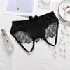 Lencería Sexy para Mujer, Braguita Totalmente Transparente de Cintura Baja con Aberturas y Sin Entrepierna, Atractivo Hilo Dental Bordado de Talla Grande