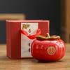 [Caqui Ruyi] Caja de dulces para bodas, caja de regalo para cumpleaños, bodas, actividades, regalo de bienestar, maceta de cerámica de caqui.