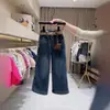 Jeans de Forro Polar para Niñas Estilo Nuevo 2026 Primavera, Otoño, Invierno Nuevos Pantalones Elásticos Rectos de Cintura Alta para Niños Mayores Estilo Maduro