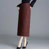 Falda Retro de Lunares para Mujer, Nueva Falda Lápiz Recta Adelgazante de Cintura Alta Otoño 2026, Falda de Longitud Media para Viajar al Trabajo