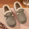 Sapatos de inverno femininos forrados com fleece, grossos, confortáveis e quentes, novo estilo 2026, leves, antiderrapantes, com sola macia e fofos