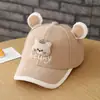 Chapéus Infantis para Primavera e Outono, Boné Estilo Bico de Pato com Estampa de Ursinho para Meninos e Meninas, Boné de Baseball Cartoon Fofo para Uso ao Ar Livre
