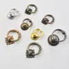 Antique retro estilo europeu anular bronze punho anel gaveta anel único furo puxar anel armário porta móveis ferragens
