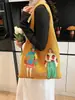 Bolsa Arcoíris Estilo Lindo y Femenino, Bolsa Tejida, Bolsa Tote de Gran Capacidad, Bolsa Chaleco para Estudiantes, Bolsa de Lana de Moda, Bolsa para Niña