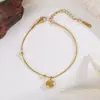 100 Pulseiras Europeias e Americanas Cor Dourada 18k Aço Titânio Sem Cobre Femininas Simples Versátil Elegante Ins Moda Personalizada Joias de Mão