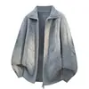 Cardigan com Zíper Retro An Yang Gola Suéter Masculino 2026 Outono Nova Marca Tendência Casal Solto Casual Tricô