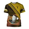 Camiseta Esportiva de Badminton com Estampa Digital 3D Moda Esportiva Casual Manga Curta Exportação Direta da Fábrica Fornecimento