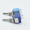 Interruptor de botón azul claro MTS-103 3 pines 3 velocidades micro interruptor de alimentación plateado