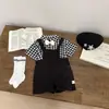 Conjunto de Primera Fiesta de Cumpleaños para Bebé Verano Camisa de Manga Corta Delgada Overol Conjunto de Dos Piezas Banquete de Cumpleaños 100 Días Luna Llena