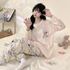Pijamas Más Vendidos Transfronterizos para Mujer, Otoño e Invierno, Forro Polar Cálido y Dulce, Conjunto de Ropa para el Hogar de Coral Fleece que se Puede Usar Afuera