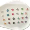 Joias para Nail Art Flor de Cinco Pétalas Colorida com Efeito Degradê Brilhante Gelo Transparente Florzinha Pequena Diamante para Unhas DIY Acessórios de Joias Feitos à Mão