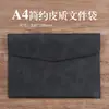 Bolsa de Armazenamento de Documentos em Couro A4 Maleta Simples Retro Camada Única Espessada Impermeável Grande Capacidade Bolsa para Reuniões de Negócios
