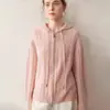 Suéter de Cachemira para Mujer Cardigan de Punto con Capucha Otoño e Invierno Nuevo Cable Grueso Estilo Perezoso Casual Chaqueta de Manga Larga Moderna