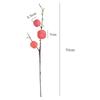 Simulación fruta de la fortuna colgante crema 3 cabezas Rama de caqui flor falsa decoración del hogar Ruyi Fu cubo arreglo floral flor de Año Nuevo flor de simulación