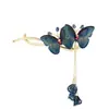 Accesorios para el Cabello con Borla y Mariposa Estilo Chino Parte Trasera de la Cabeza Sentido de Alta Gama Pinza Grande Hebilla de Rana Clip Giratorio de Moda