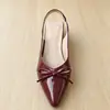 Zapatos Planos con Lazo de Charol Calados de Moda para Influencer Sandalias sin Espalda Puntiagudos para Mujer Primavera Estilo Chino