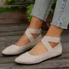 Mocassins de Camurça Tamanho Grande com Solado Plano Cruzados Nova Coleção Primavera 2025 Estilo Europeu e Americano Bico Fino Raso Sapatos Casuais Tamanho 43