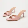 Sandalias de Tacón Alto con Punta Abierta y Punta Fina para Mujer, Tacones de Aguja, Zapatillas de Tacón Alto Peep-Toe de Una Sola Correa Simple Color Champaña, Suministro Transfronterizo