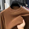 Suéter Jacquard de Hilo Fino para Hombre de 450g, Camisa Base de Punto Casual de Cuello Redondo Otoño e Invierno 2025, Suéter para Hombre