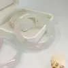 Pulseira Círculo Transparente de Ágata Olho de Gato Natural Gradiente Macaron Calcedônia Gradiente Joia de Mão Feminina Estoque Pronto Lote