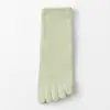 Calcetines de Cinco Dedos para Mujer de Primavera y Verano, Calcetines Antibacterianos y Desodorantes de Dedos Divididos, de Longitud Media, Absorbentes de Sudor y Transpirables, de Color Sólido, Delgados, de Dedos Divididos