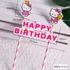 Dibujos Animados Rosa Gato Kt Doraemon Gato Banderín Banderola Banner Cumpleaños Horneado Pastel Postre Decoración Toppers Banderas