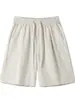 Shorts patchwork de corte diagonal estilo americano, calças esportivas de seda gelada de secagem rápida, shorts casuais largos de perna larga masculinos de verão