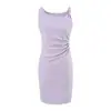 Vestido de tirantes sin mangas plisado estilo coreano para mujer, Vestido de tirantes elegante de verano con fruncido en la cintura, estilo francés Hepburn para mujer
