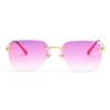 D033 Transfronterizos Europeos y Americanos ins Celebridad de Internet Retro Color Metal Película Gafas de Sol Moda Femenina Personalidad Sin Montura Gafas de Sol Hombres