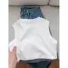 Regata Simples Estilo Americano para Mulheres, Adequada para Primavera, Outono e Inverno, Peça Básica Estilosa para Usar por Baixo, Top Básico Liso Sem Mangas