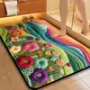 Alfombrilla de Baño con Diseño de Plantas y Flores Transfronterizo, Alfombrilla de Piso de Lodo Diatomeas, Felpudo para Puerta de Entrada, Alfombrilla Absorbente de Agua, Resistente a la Suciedad, Antideslizante para Uso Doméstico