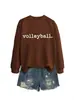 Sudadera casual simple con estampado de letras para mujer, cómoda, para voleibol, nueva de otoño e invierno, tienda independiente de Amazon Wish