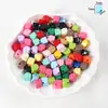Colgante de Corazón Flor Pintada Colorida de Acrílico Agujero Recto Cuentas Sueltas Cuentas para Hilo Llavero de Teléfono Móvil Accesorios para Joyería DIY
