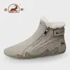 Sapatos Masculinos Gorilla 2026 Novo Outono e Inverno Couro Genuíno Forrado com Lã Quente Sapatos de Algodão Sapatos Casuais Masculinos Sapatos para Esportes ao Ar Livre Estilo Masculino