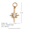 Temperamento europeu e americano personalidade retrô acessórios de joias DIY aço inoxidável banhado a ouro 18K laço onda pérola pingente feminino