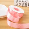 Poliéster de bolinhas finas de 2,5 cm com cinto brilhante de bolinhas onduladas de um lado, material para laço de acessórios de cabelo DIY feitos à mão para o dia das crianças